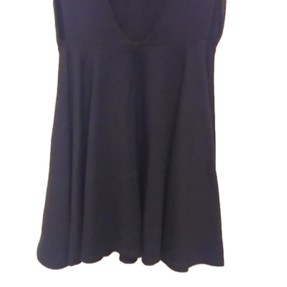 Black Ponte Skater Mini Dress Size XXS Round Neck, Open Back EUC - Picture 7 of 10